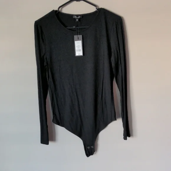 Dynamite Black Ribbed Open-Back Bodysuit - Picture 5 of 13